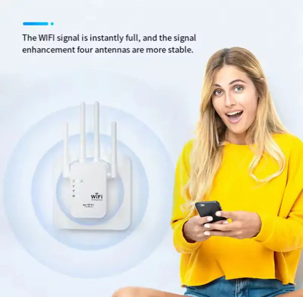 Amplificateur Wi-Fi Ultra Puissant à 4 Antennes – Connexion Rapide et Stable Partout !