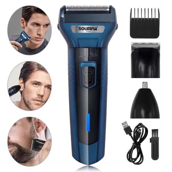 Tondeuse 3 en 1 Electrique - Barbe, Cheveux & Nez | Rechargeable & Polyvalente