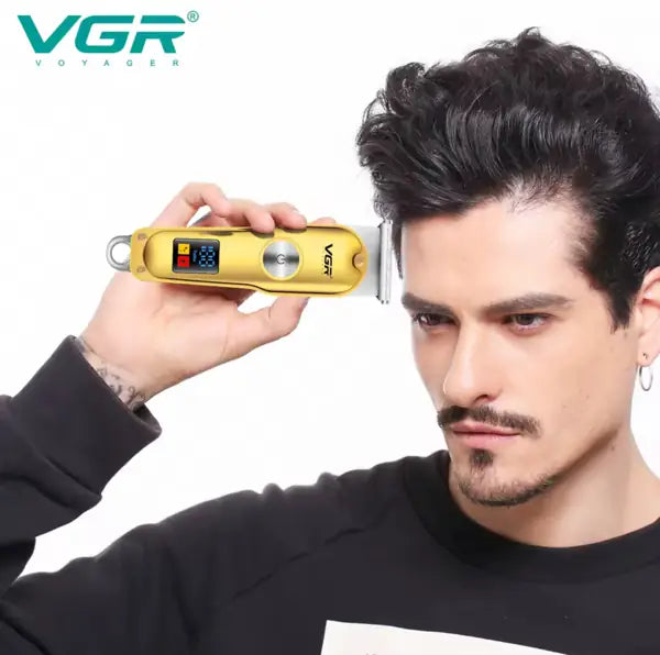 VGR 290 Trim Pro Gold – Tondeuse électrique rechargeable pour barbe, cheveux et contours