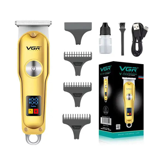 VGR 290 Trim Pro Gold – Tondeuse électrique rechargeable pour barbe, cheveux et contours