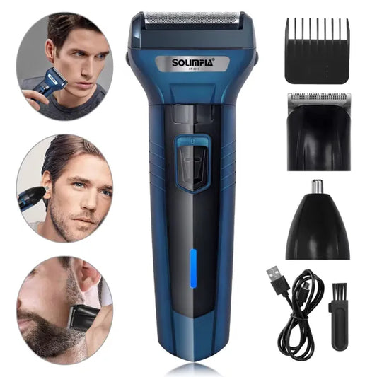 Tondeuse  3 en 1 Electrique - Barbe, Cheveux & Nez | Rechargeable & Polyvalente