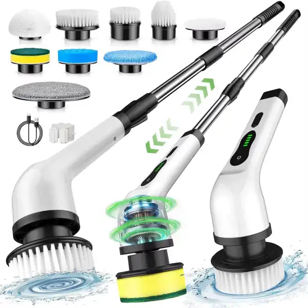 Brosse Électrique Rechargeable 9-en-1 – Nettoyage Puissant Sans Effort
