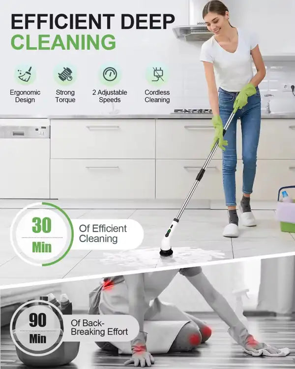 Brosse Électrique Rechargeable 9-en-1 – Nettoyage Puissant Sans Effort